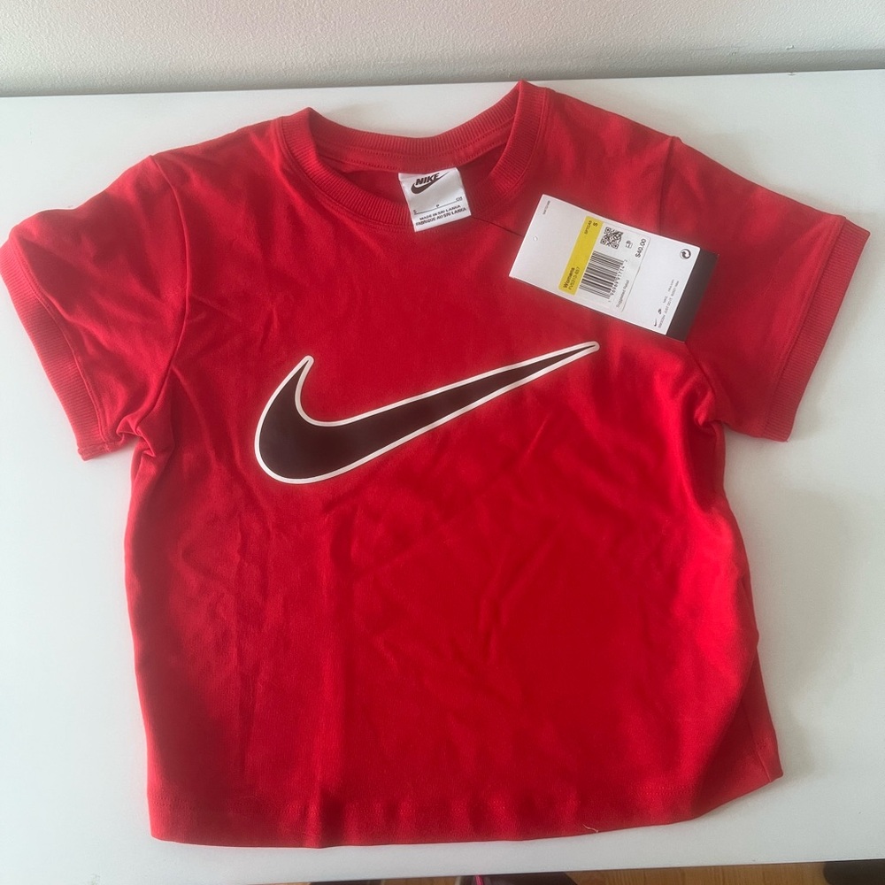 Nike Red Crop Top with Iconic Logo